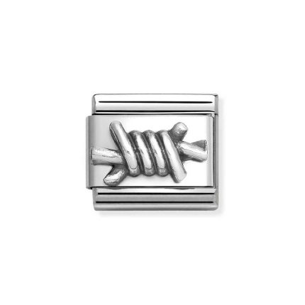 NOMINATION COMPOSABLE CLASSIC LINK BARBED WIRE IN STERLING SILVER 330101/66