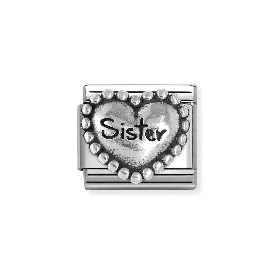 NOMINATION COMPOSABLE CLASSIC LINK SISTER HEART IN STERLING SILVER 330101/81 NOMINATION COMPOSABLE CLASSIC LINK SISTER HEART IN STERLING SILVER 330101/81