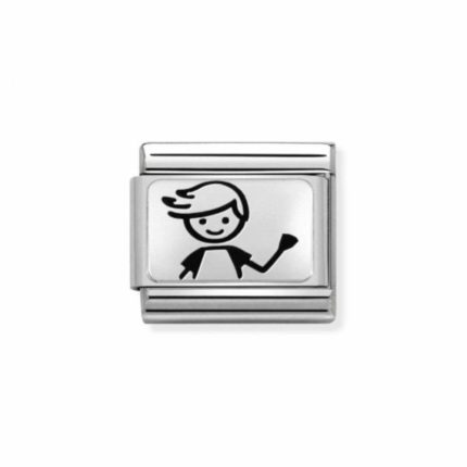 NOMINATION COMPOSABLE CLASSIC LINK BOY IN STERLING SILVER WITH ENAMEL 330109/48