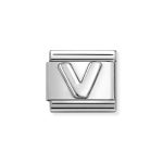 NOMINATION COMPOSABLE CLASSIC LINK LETTER V IN STERLING SILVER 330113/22