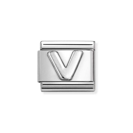 NOMINATION COMPOSABLE CLASSIC LINK LETTER V IN STERLING SILVER 330113/22