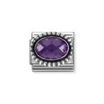 NOMINATION COMPOSABLE CLASSIC LINK IN STERLING SILVER WITH PURPLE CZ VINTAGE EFFECT 330607/001