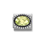 NOMINATION COMPOSABLE CLASSIC LINK IN STERLING SILVER WITH LIGHT GREEN CZ VINTAGE EFFECT 330607/004