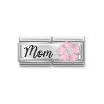 NOMINATION COMPOSABLE CLASSIC DOUBLE LINK MOM WITH FLOWER IN STERLING SILVER WITH ENAMEL 330734/20