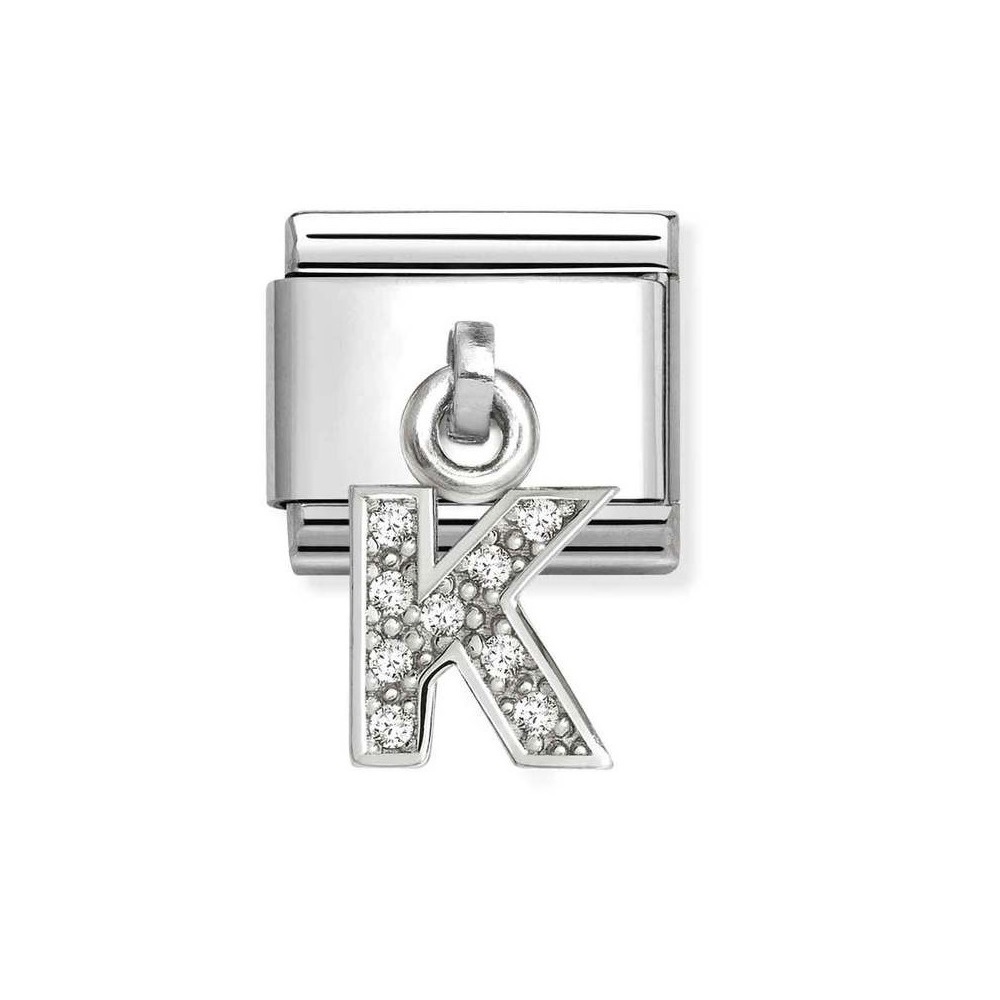 NOMINATION COMPOSABLE CLASSIC LINK LETTER K IN STERLING SILVER 331818/11 NOMINATION COMPOSABLE CLASSIC LINK LETTER K IN STERLING SILVER 331818/11
