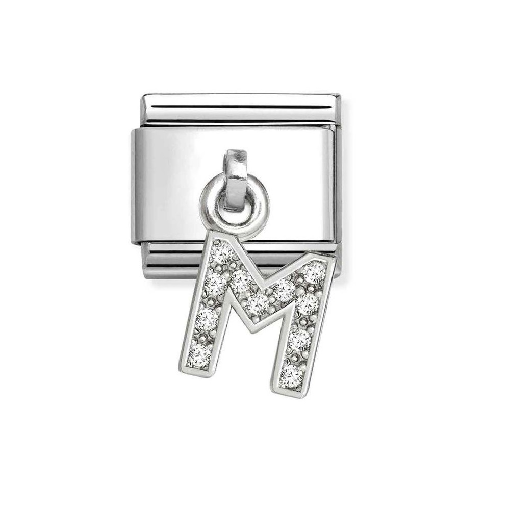 NOMINATION COMPOSABLE CLASSIC LINK LETTER M IN STERLING SILVER 331818/13 NOMINATION COMPOSABLE CLASSIC LINK LETTER M IN STERLING SILVER 331818/13