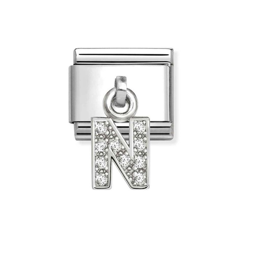 NOMINATION COMPOSABLE CLASSIC LINK LETTER N IN STERLING SILVER 331818/14 NOMINATION COMPOSABLE CLASSIC LINK LETTER N IN STERLING SILVER 331818/14