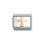 NOMINATION COMPOSABLE CLASSIC LINK CROSS IN 9K ROSE GOLD 430104/56