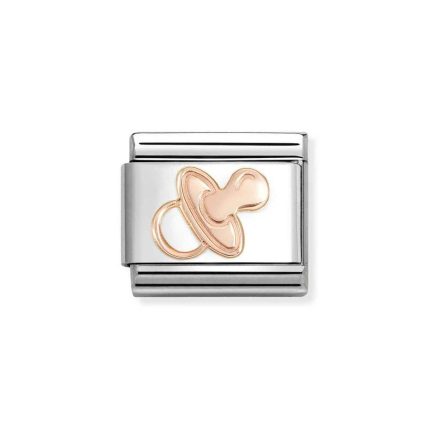 NOMINATION COMPOSABLE CLASSIC LINK PACIFIER IN 9K ROSE GOLD 430104/57