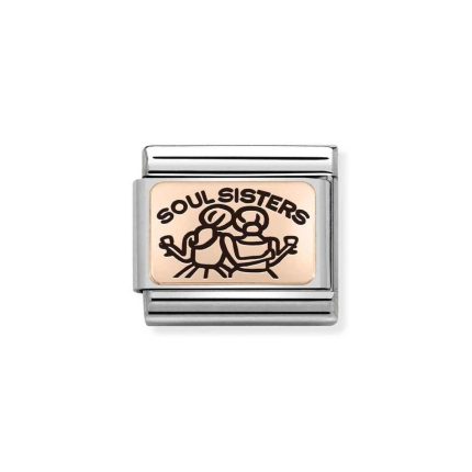 NOMINATION COMPOSABLE CLASSIC LINK SOUL SISTERS IN 9K ROSE GOLD 430111/09