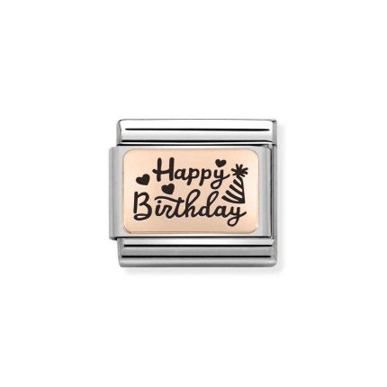 NOMINATION COMPOSABLE CLASSIC LINK HAPPY BIRTHDAY IN 9K ROSE GOLD 430111/11