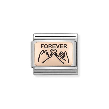 NOMINATION COMPOSABLE CLASSIC LINK FOREVER HANDS IN 9K ROSE GOLD 430111/12