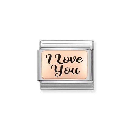 NOMINATION COMPOSABLE CLASSIC LINK I LOVE YOU IN 9K ROSE GOLD 430111/18