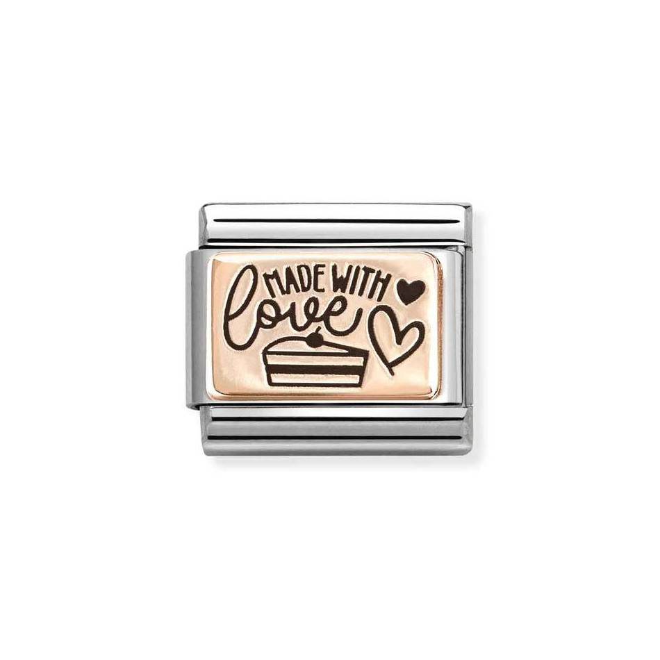 NOMINATION COMPOSABLE CLASSIC LINK MADE WITH LOVE IN 9K ROSE GOLD 430111/24 NOMINATION COMPOSABLE CLASSIC LINK MADE WITH LOVE IN 9K ROSE GOLD 430111/24