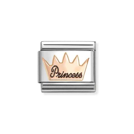 NOMINATION COMPOSABLE CLASSIC LINK CROWN PRINCESS IN 9K ROSE GOLD 430202/34