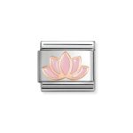 NOMINATION COMPOSABLE CLASSIC LINK PINK LOTUS FLOWER IN 9K ROSE GOLD 430202/44