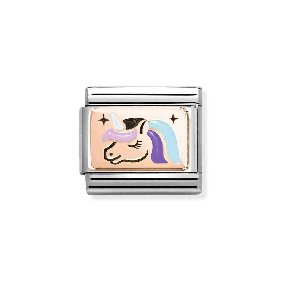 NOMINATION COMPOSABLE CLASSIC LINK MULTICOLOR UNICORN IN 9K ROSE GOLD 430204/04 NOMINATION COMPOSABLE CLASSIC LINK MULTICOLOR UNICORN IN 9K ROSE GOLD 430204/04