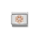 NOMINATION COMPOSABLE CLASSIC LINK SNOWFLAKE IN 9K ROSE GOLD WITH CZ 430305/23