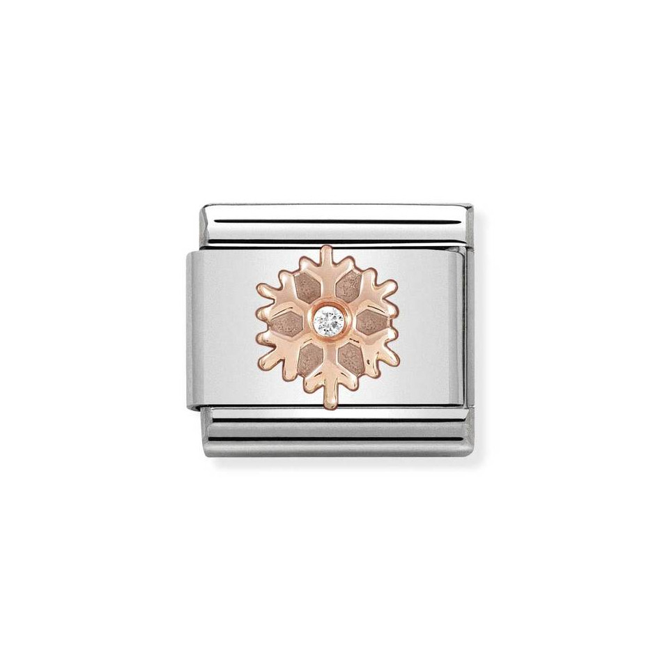 NOMINATION COMPOSABLE CLASSIC LINK SNOWFLAKE IN 9K ROSE GOLD WITH CZ 430305/23 NOMINATION COMPOSABLE CLASSIC LINK SNOWFLAKE IN 9K ROSE GOLD WITH CZ 430305/23