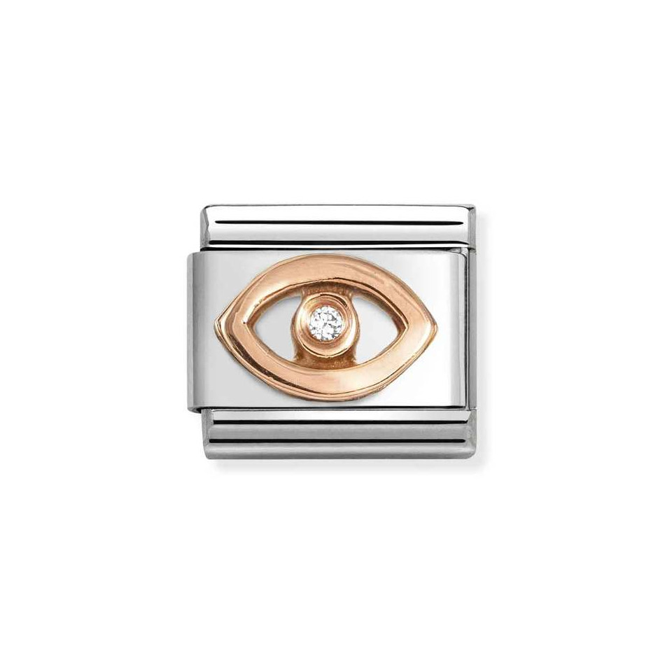 NOMINATION COMPOSABLE CLASSIC LINK EYE IN 9K ROSE GOLD WITH CZ 430305/49 NOMINATION COMPOSABLE CLASSIC LINK EYE IN 9K ROSE GOLD WITH CZ 430305/49