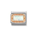 NOMINATION COMPOSABLE CLASSIC LINK IN 9K ROSE GOLD WITH WHITE OPAL 430512/07