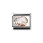 NOMINATION COMPOSABLE CLASSIC LINK PINK OPAL DROP LEFT IN 9K ROSE GOLD 430513/38