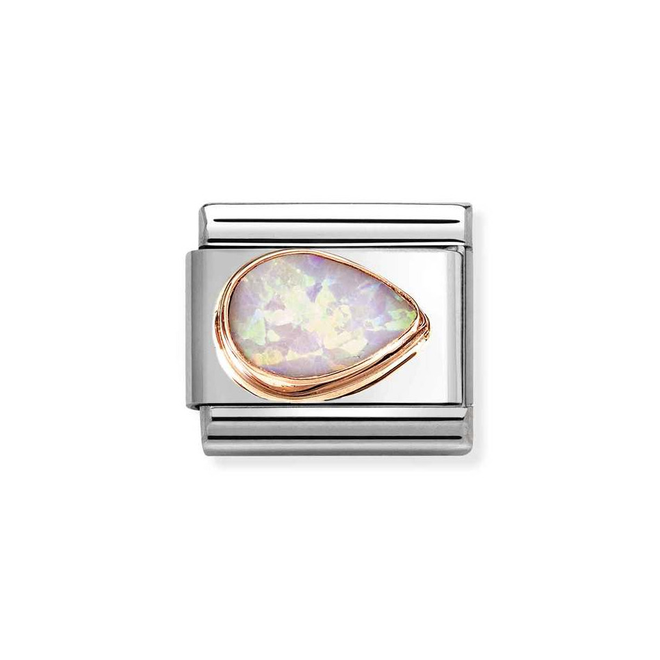 NOMINATION COMPOSABLE CLASSIC LINK PINK OPAL DROP RIGHT IN 9K ROSE GOLD 430514/38 NOMINATION COMPOSABLE CLASSIC LINK PINK OPAL DROP RIGHT IN 9K ROSE GOLD 430514/38