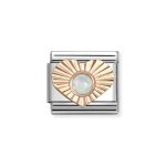 NOMINATION COMPOSABLE CLASSIC LINK HEART IN 9K ROSE GOLD WITH WHITE OPAL 430516/07