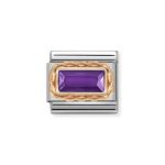 NOMINATION COMPOSABLE CLASSIC LINK IN 9K ROSE GOLD WITH BAGUETTE VIOLET CZ 430604/001