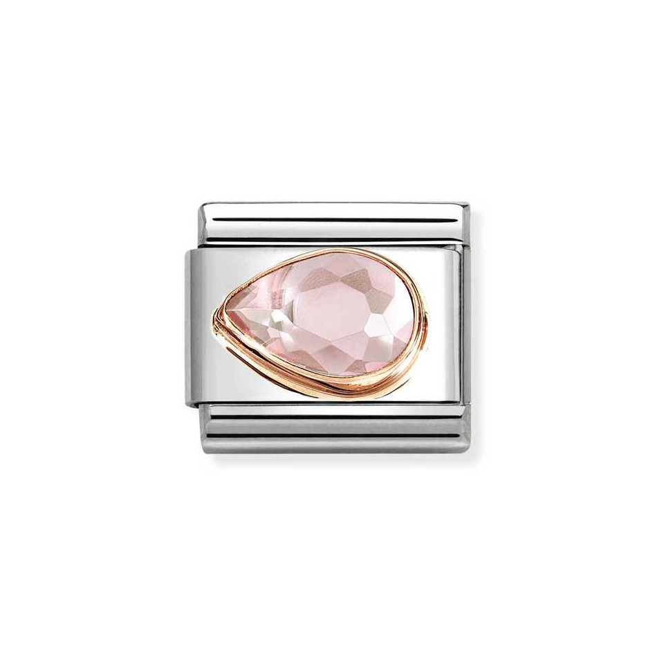 NOMINATION COMPOSABLE CLASSIC LINK PINK CZ DROP IN 9K ROSE GOLD 430605/003 NOMINATION COMPOSABLE CLASSIC LINK PINK CZ DROP IN 9K ROSE GOLD 430605/003