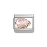 NOMINATION COMPOSABLE CLASSIC LINK PINK CZ DROP IN 9K ROSE GOLD 430606/003