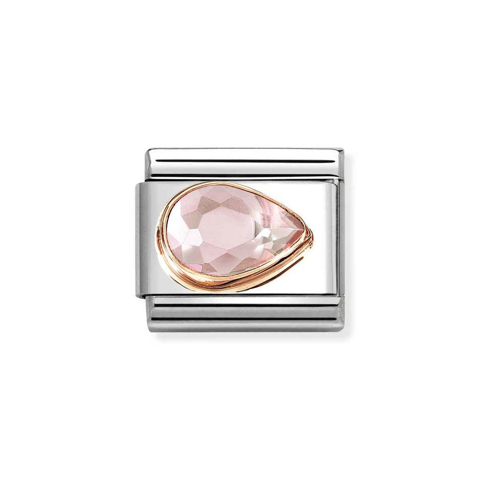 NOMINATION COMPOSABLE CLASSIC LINK PINK CZ DROP IN 9K ROSE GOLD 430606/003 NOMINATION COMPOSABLE CLASSIC LINK PINK CZ DROP IN 9K ROSE GOLD 430606/003