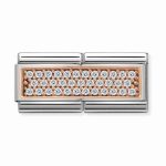 NOMINATION COMPOSABLE CLASSIC LINK DOUBLE PAVE IN 9K ROSE GOLD WITH WHITE CZ 430731/01