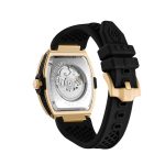 Philipp Plein Skeleton Frosted Automatic Black Rubber Strap PWJFA1025