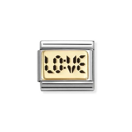 NOMINATION COMPOSABLE CLASSIC LINK DIGITAL LOVE IN 18K GOLD 030166/70