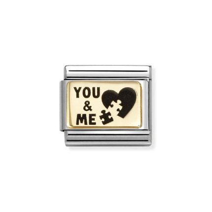 NOMINATION COMPOSABLE CLASSIC LINK YOU & ME PUZZLE IN 18K GOLD 030166/71