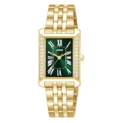 Lorus Women Crystals Gold Stainless Steel Bracelet RG236YX9
