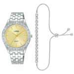Lorus Women Crystals Stainless Steel Bracelet Gift Set RG293XX9