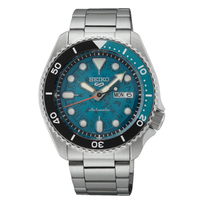 Seiko 5 Sports SKX "Skeleton Style" Automatic Silver Stainless Steel Bracelet SRPJ45K1J