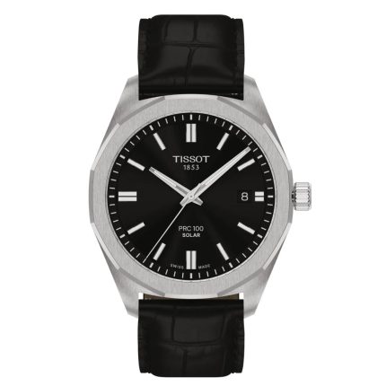 Tissot T-Classic PRC 100 Solar Black Leather Strap T1514221605100