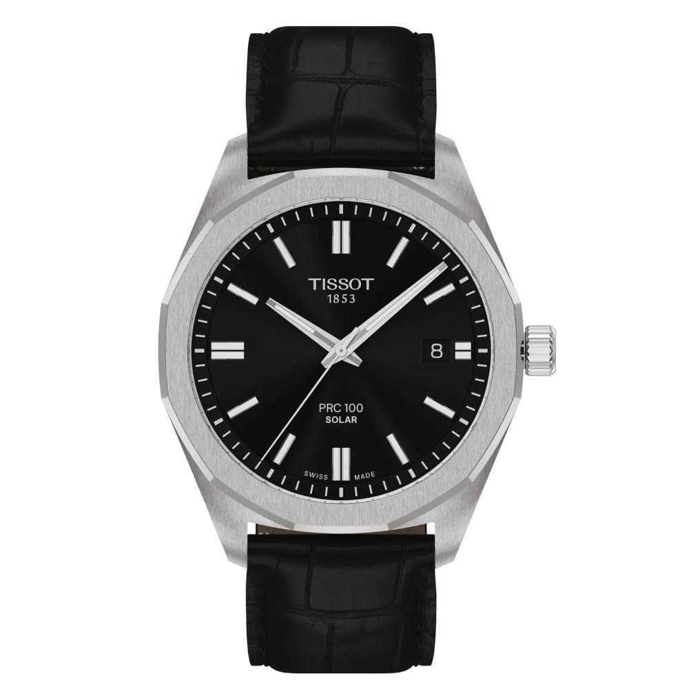 Tissot T-Classic PRC 100 Solar Black Leather Strap T1514221605100
